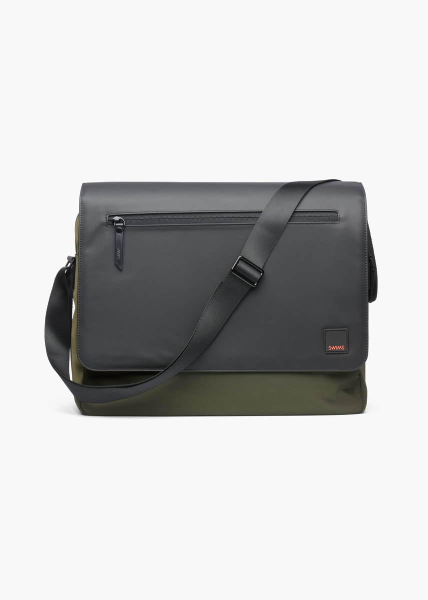 SWIMS - Large Messenger Bag - Olive/Black - Str: ONE-SZ - Herre