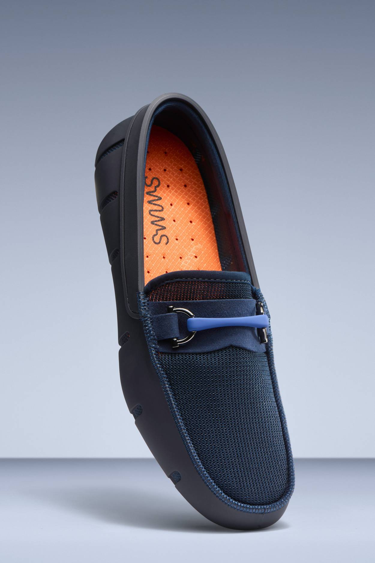 Swims sporty bit Navy Mesh Loafers with Orange Insole and Blue Bit Sporty Bit Loafer for Mens | SWIMS | SWIMS main image 4